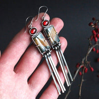 Geometric Enamel Long-rod Earrings European And American Style