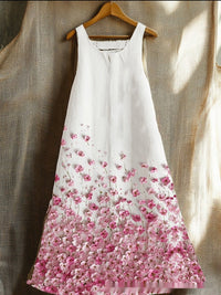 Womens Sleeveless V-Neck 3D Printed Dress