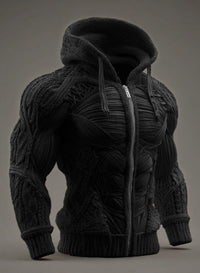 Mens Long-Sleeve Zip-Up Hoodie With Digital Print