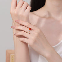 Female Versatile Casual Papalacha High Carbon Diamond Ice Flower Ring