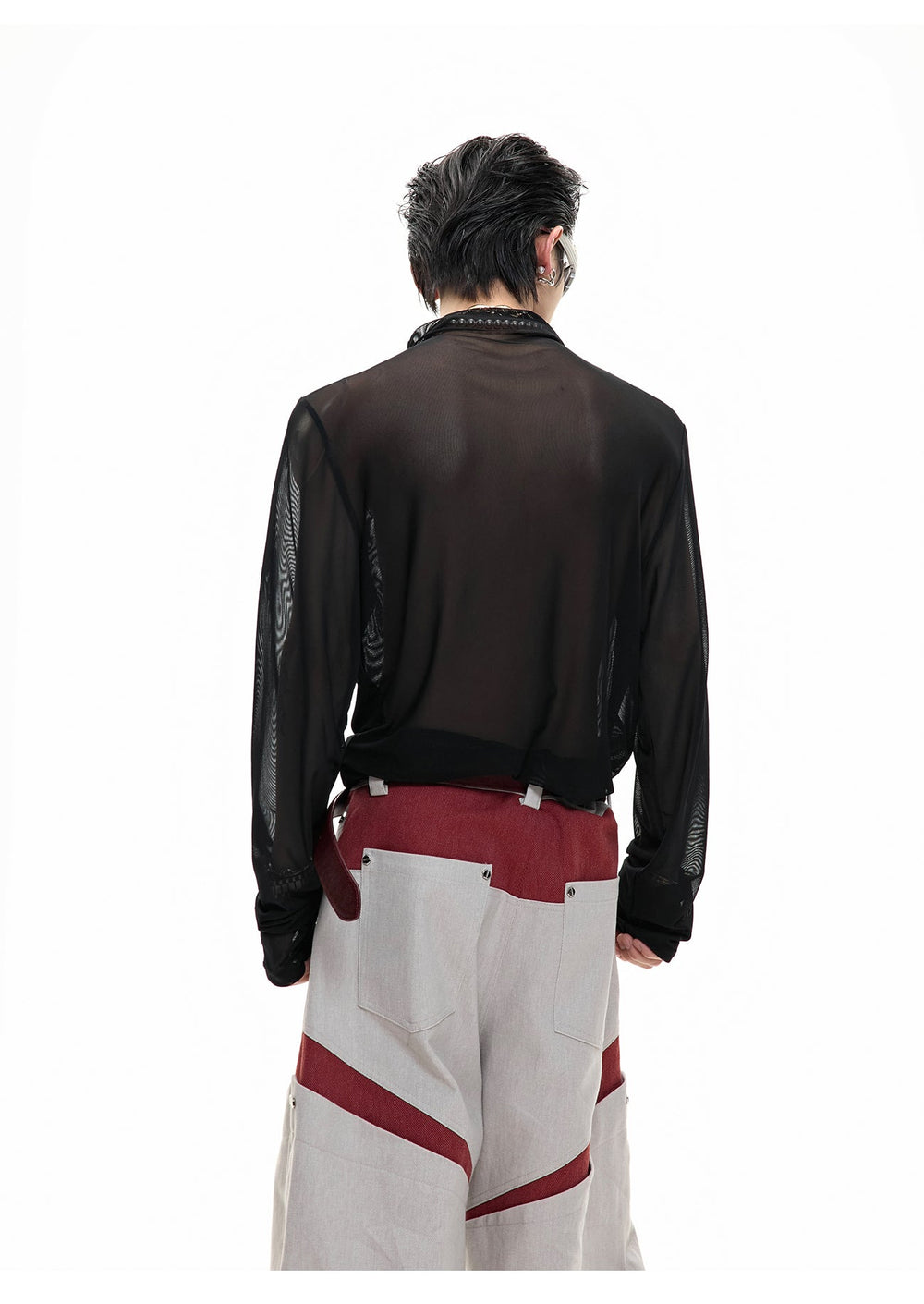 Niche Mesh Ice-feeling Slim Bottoming Shirt