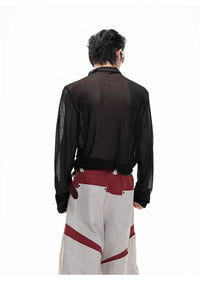 Niche Mesh Ice-feeling Slim Bottoming Shirt