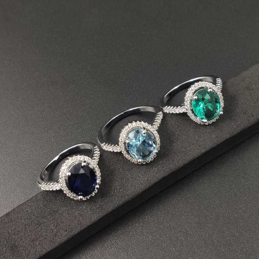 Women Luxury Zircon Diamond Ring Engagement Wedding Fashion Jewelry