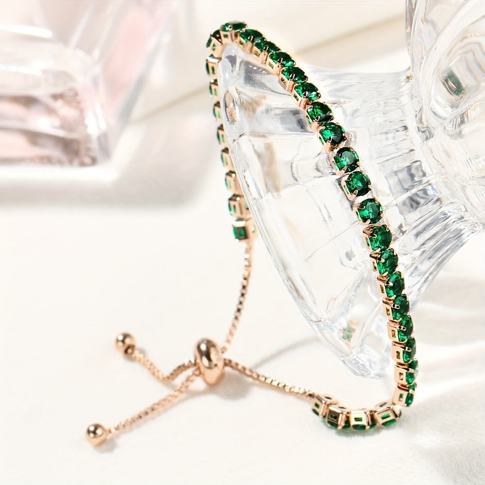 Strobe Tennis Full-Diamond Bracelet Niche Design With A Luxe High-End Vibe