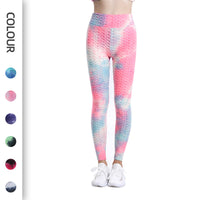 High Waist Workout Bubble Tie-dye Yoga Pants