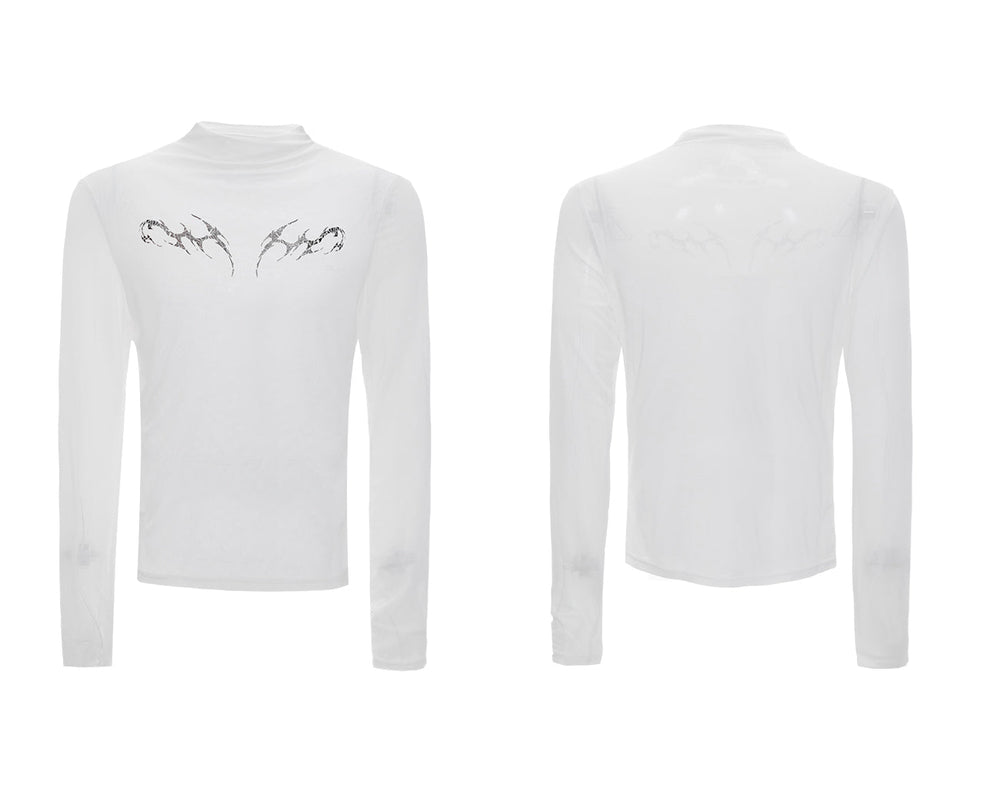 Niche Mesh Ice-feeling Slim Bottoming Shirt