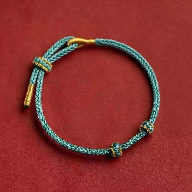Semi-finished Products Beads Threading Gold Accessories DIY Hand-woven Red Rope