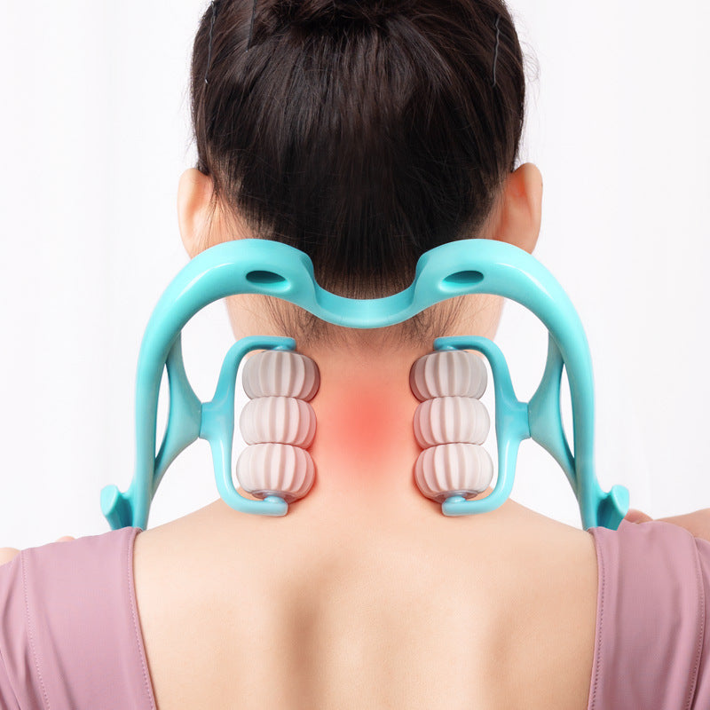 6-Wheel Manual Neck Massager - Pain Relief Roller