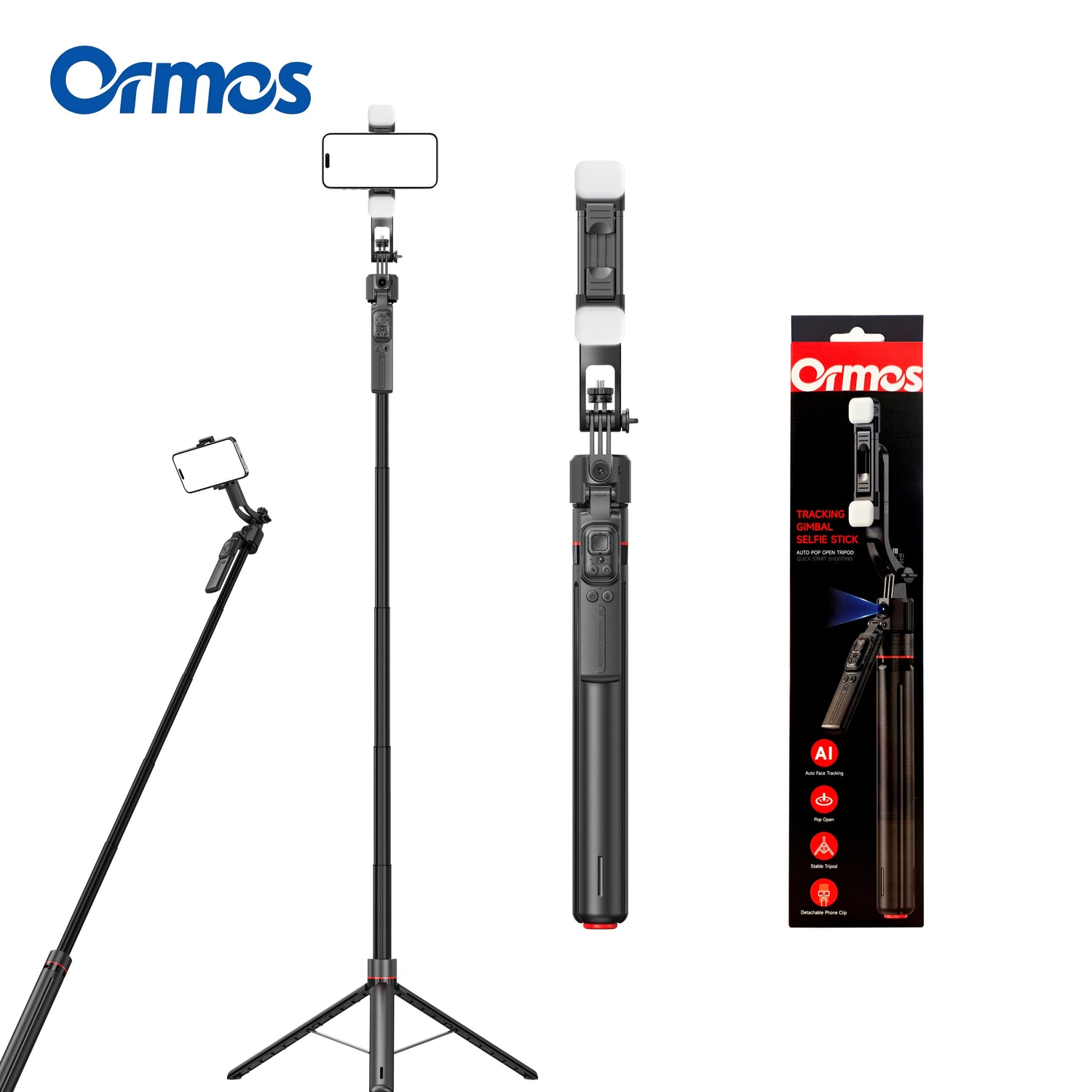 Auto Face Tracking Tripod, 360 Degree Smart Rotation Selfie Stick