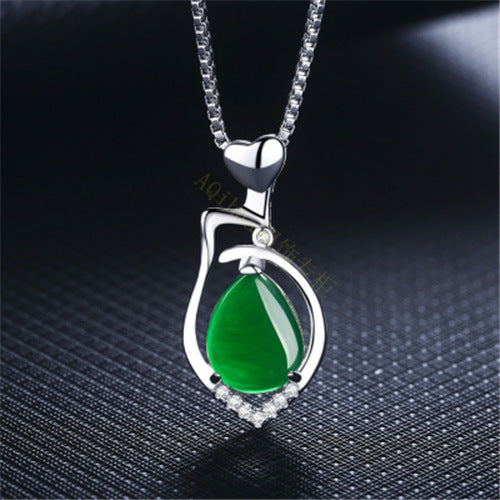 Waterdrop Blossom Carnelian Pendant With Green Chalcedony