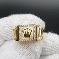 Mens Retro Alloy Ring With Rhinestone Inlay