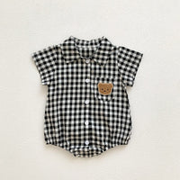 Children's Summer Clothing Baby Bear Short-sleeved Jumpsuit