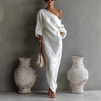 Off-Shoulder Long-Sleeve Dress for Women