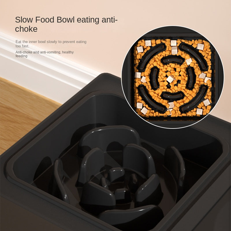 Adjustable Height Dog Double Bowl Elevated Stand Food Water Feeder Set