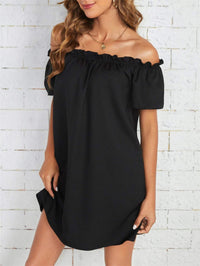Summer New Women's Clothing Casual Off-neck Women Short Sleeve Dress