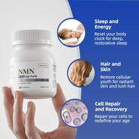 NMN Supplement 500mg Ultra Pure 99.8 Stabilized Form Supports NAD Production Cellular Health Healthy Aging 60 Capsules