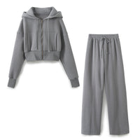 Women's Clothing Short Sport Cardigan Sweater Running Pants Suit