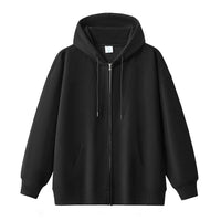 Fleece Cardigan Sweater Men's Simplicity Solid Color Loose-fitting Versatile Casual Hooded Coat