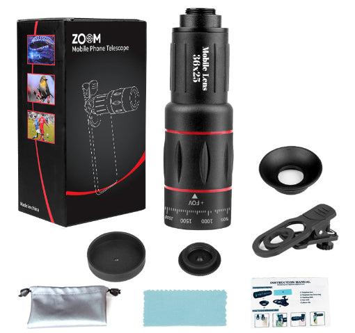 Compatible 18X Telescope Zoom Mobile  Lens ForSamsung Smartphones Universal Clip Telefon Camera Lens With Tripod