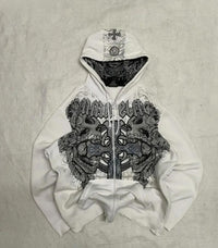 Hooded Jacket With A Bow Print