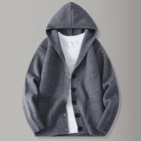 Mens Knitted Fashion Lapel Sweater Cardigan