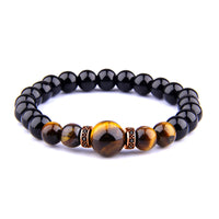 Tiger Eye Natural Stone Beaded Bracelet for Men