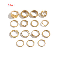 European And American Retro Cold Wind Combination Hollow Curved Ring