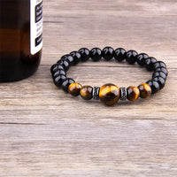 Tiger Eye Natural Stone Beaded Bracelet for Men