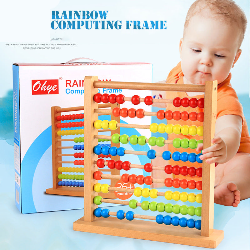 Children's wooden computing frame