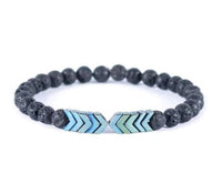 Purple Arrow Volcanic Stone Lava stone Magnetic Bracelet