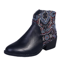 Color block pointed toe boots