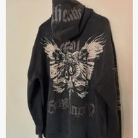 Hooded Jacket With A Bow Print