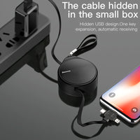 Telescopic data line three-in-one fast charging data line