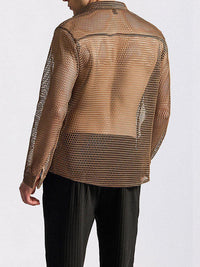 Men's Openwork Long-sleeved Shirt