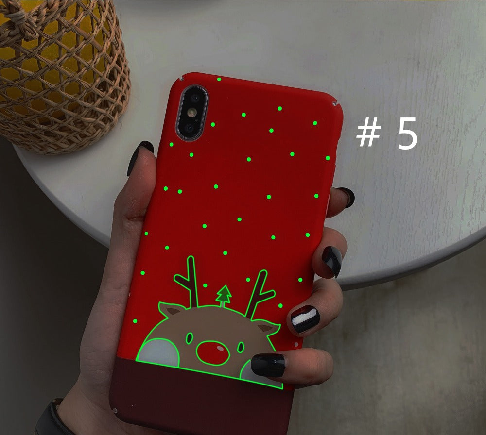 Compatible with Apple , Luminous Christmas Mobile Shell Cartoon Deer