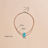 Retro Minimalist Double-Layer Necklace For Women With Turquoise-Style Beads