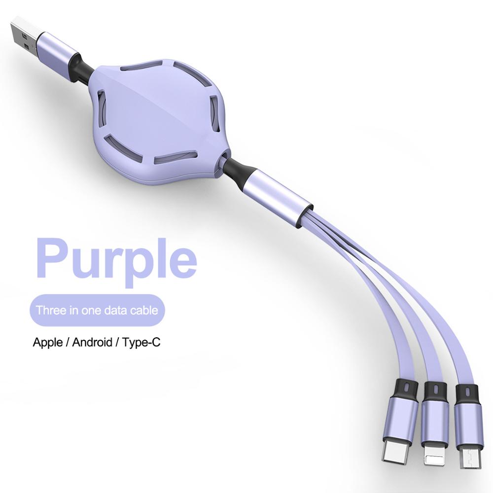 Flexible And Fast Charging Three-in-one Liquid Soft Rubber Data Cable