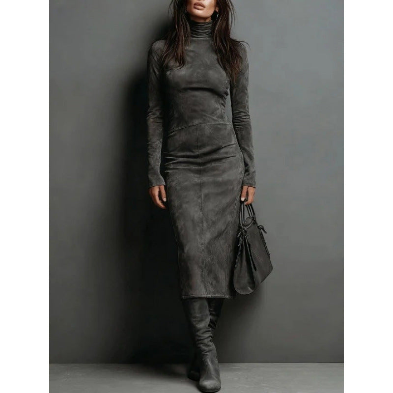 Women's Turtleneck Long-Sleeve Bodycon Dress