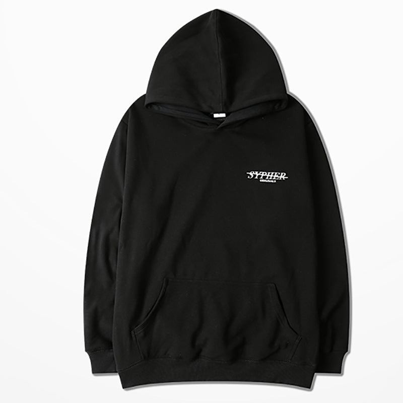 Retro Graffiti Hip-Hop Hip-hHop Hooded Plus Velvet Sweater Men's And Women's Hoodies