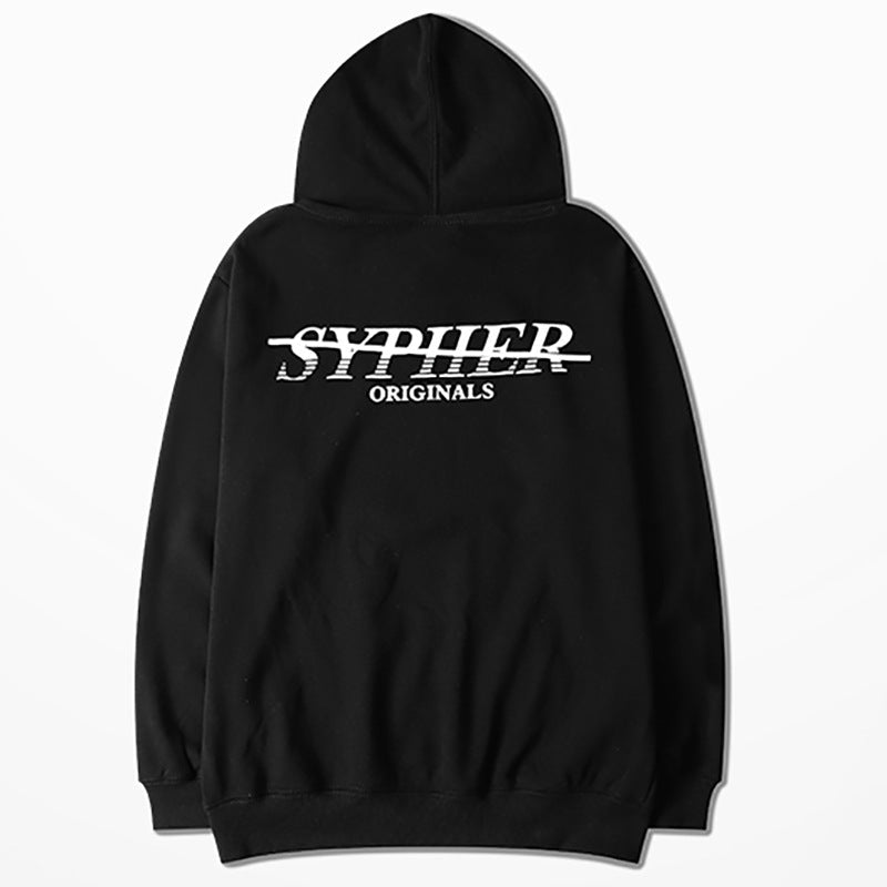 Retro Graffiti Hip-Hop Hip-hHop Hooded Plus Velvet Sweater Hoodies