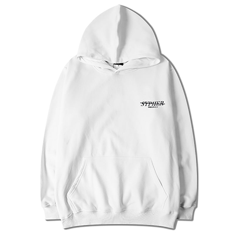 Retro Graffiti Hip-Hop Hip-hHop Hooded Plus Velvet Sweater Men's And Women's Hoodies