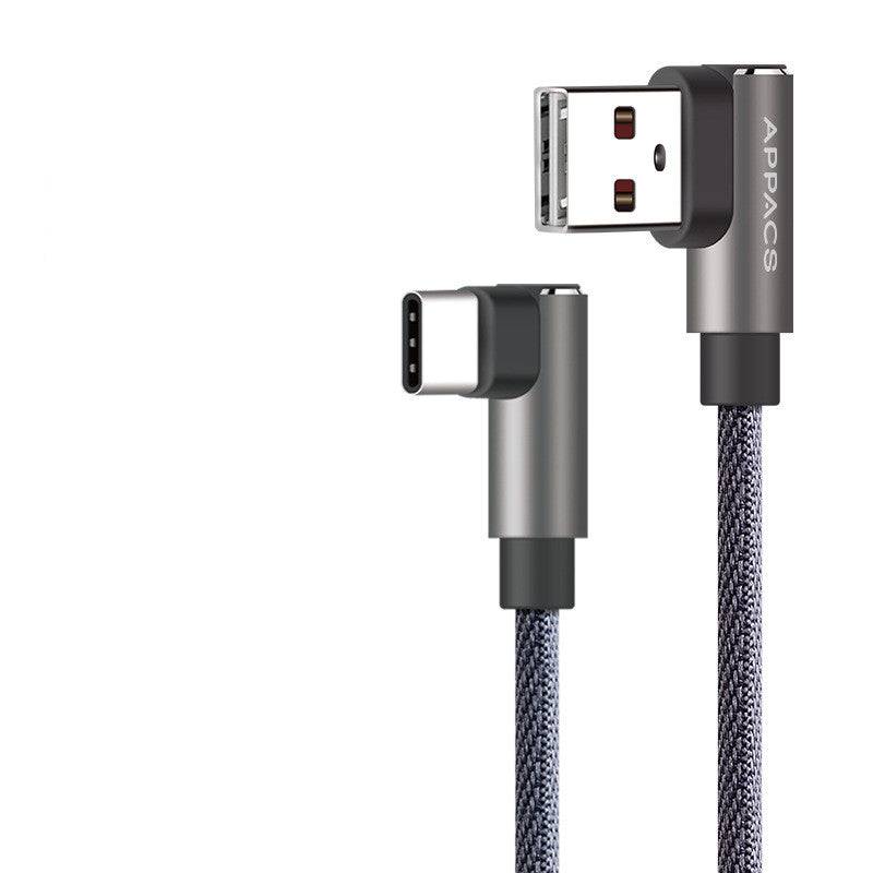 Compatible With  , Double Elbow For  Data Line Nylon Knitting Android Charging Mobile Phone