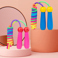 Wooden Colorful Skipping Rope Outdoor Sports Beginner Kids Adjustable Skipping Rope