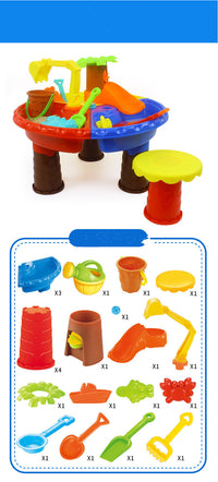 Water Table Set Summer Sand And Water Table Box Baby Kids Children Outdoor Beach Waterwheel Toys Family Play Set