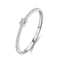 S925 Sterling Silver All-Match Simple Korean Trendy Micro-Inlaid Index Finger Ring Fashion Jewelry