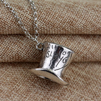 Classic Movie Necklace Vintage Mad Hatter Hat Pendant Link Chain Alloy Pendant Jewelry Accesories For Women