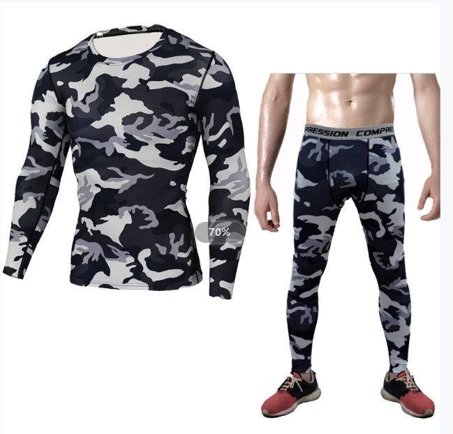 Sports Compression Set Long Sleeve T-Shirt Tights Exercise Clothes