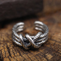 terling Silver Accessories Ring Retro Woven Men And Women Personality RiSng