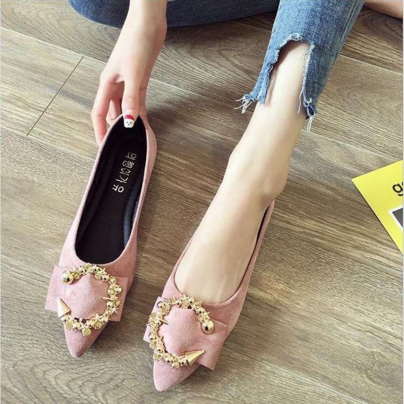 Shallow Mouth Tip Flats For Women Soft Lazy A Pedal Shoes Flat Shoes