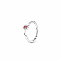 Sterling Silver Ring Rose Gold Solitaire Ring Epoxy Love Heart Ring